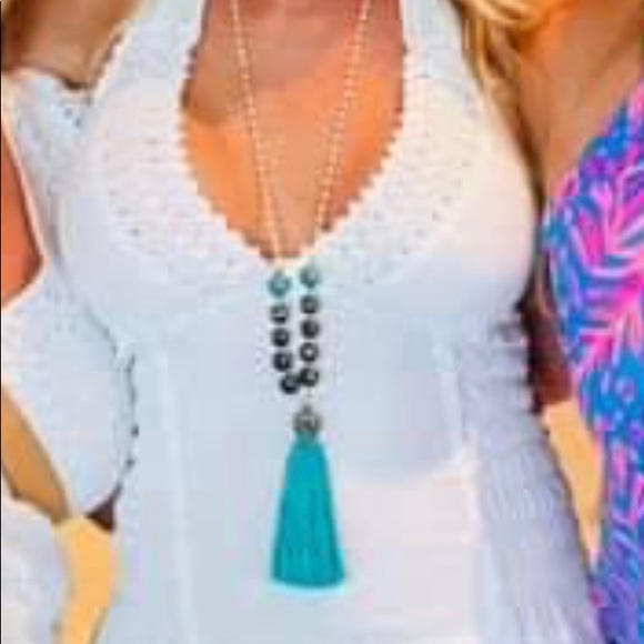 Colorful sparkly lariat necklace from Oceans Allure boutique. - Picture 6 of 6